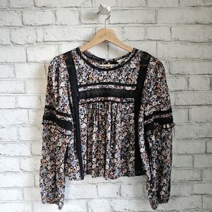 AEO Floral Peasant Blouse, S